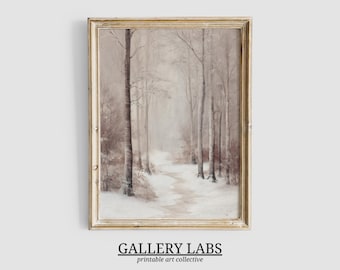Winter Forest Print • Vintage Snowy Landscape Art (Digital Download)