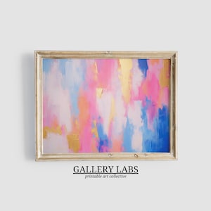 Abstract Pink Gold Painting DOWNLOADABLE Colourful Dorm Decor PRINTABLE Wall Art Pink Aesthetics Print Trendy Wall Art Preppy Room Decor