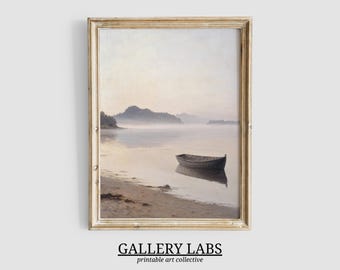 Moody Seascape Painting • Vintage Coastal Print (Digital Download)