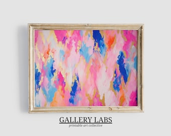 Abstract Pink Gold Painting DOWNLOADABLE Colourful Dorm Decor PRINTABLE Wall Art Pink Aesthetics Print Trendy Wall Art Preppy Room Decor
