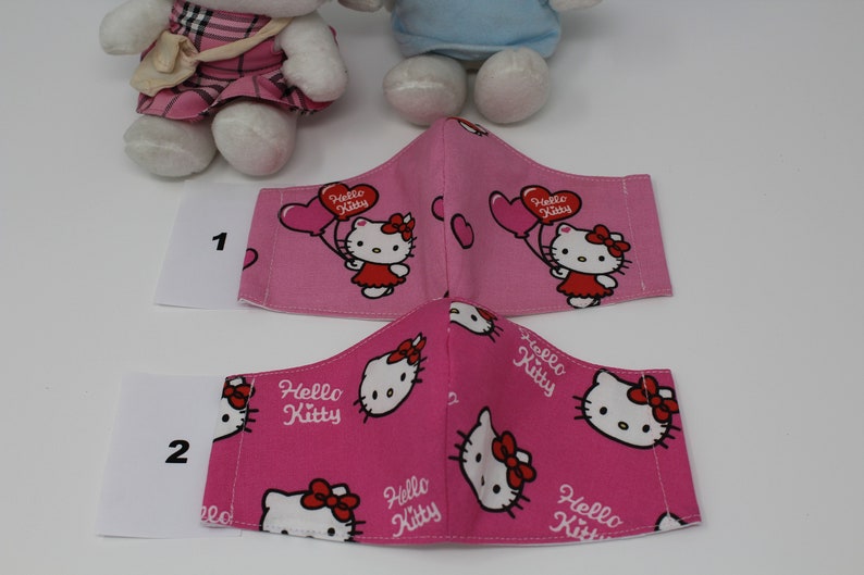 Hello Kitty Face Masks Two Pink designs. Three sizes Adult Etsy