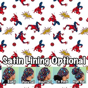 Super. Hero Scrub cap, comic book ponytail, euro, high bun, bouffant, men’s surgical tie back, adjustable long hair medical hat Satin lined