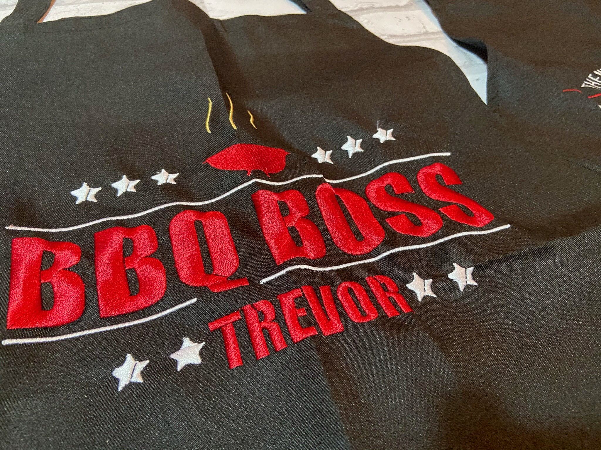 BBQ Boss Apron Personalized Apron The Man The Meat The Etsy
