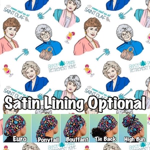 Scrub. cap, satin lined ponytail, euro, high bun, bouffant, men’s surgical tie back, adjustable long hair medical hat