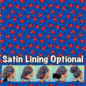 Super. Hero Scrub cap, comic book ponytail, euro, high bun, bouffant, men’s surgical tie back, adjustable long hair medical hat Satin lined
