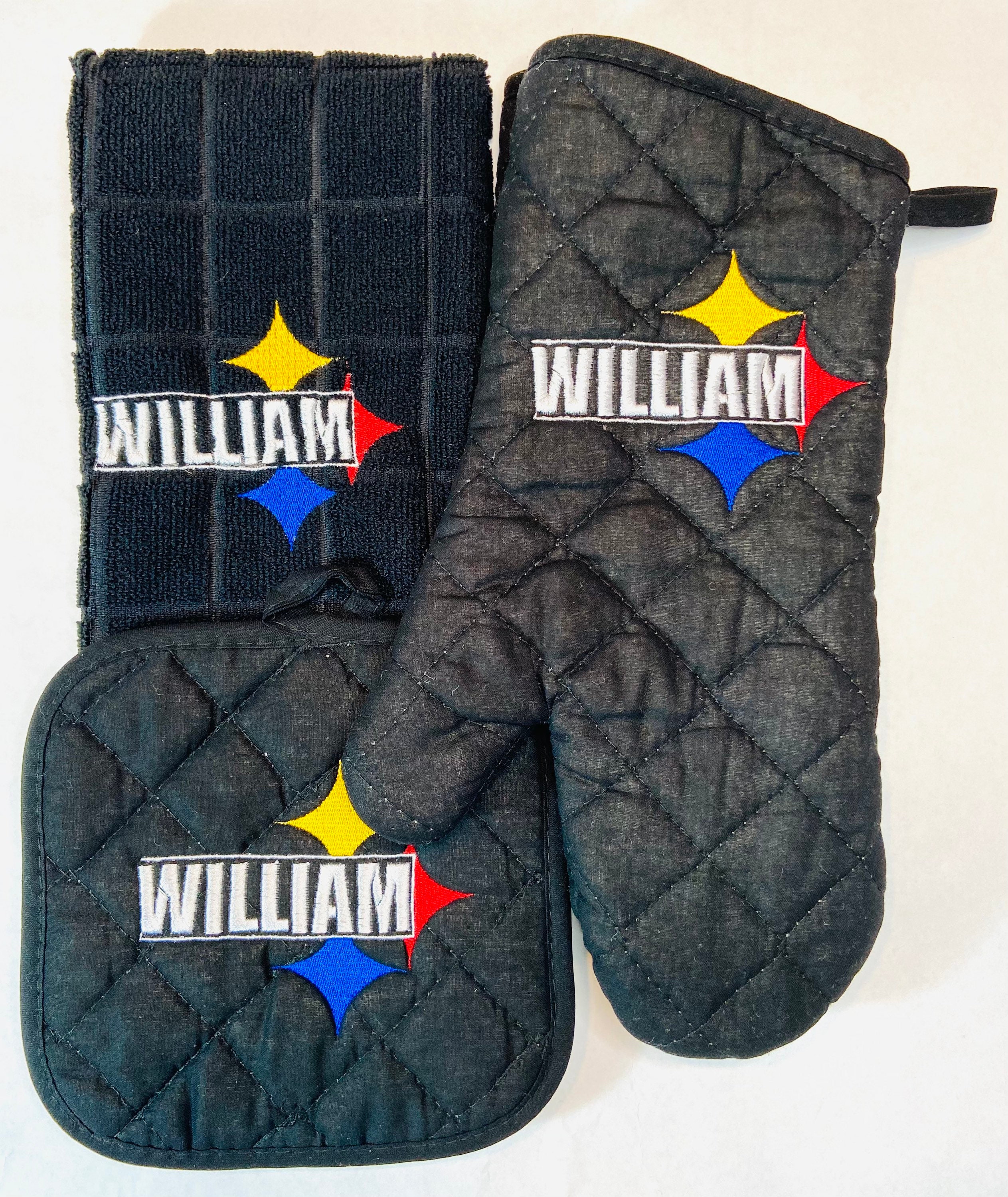 Pittsburgh Football Kitchen Set Towel Pot Holder Oven Mitt Etsy