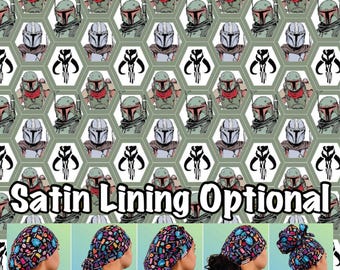 Scrub cap, satin lined ponytail, euro, high bun, bouffant, men’s surgical tie back, long hair women’s medical hat adjustable scrub cap