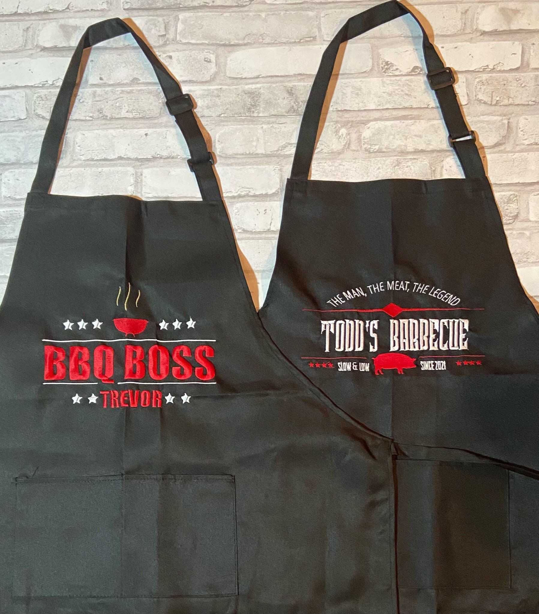 BBQ Boss Apron Personalized Apron The Man The Meat The Etsy