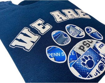 Pennsylvania College sweatshirt, College hoodie, Embroidered Football Crewneck, College fan gift, (made with licensed Penn State Fabric)