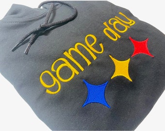 Pittsburgh Football sweatshirt, Football hoodie, Embroidered Football Crewneck, Football fan gift, Game Day Crewneck Sweatshirt