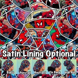 Super. Hero Scrub cap, comic book ponytail, euro, high bun, bouffant, men’s surgical tie back, adjustable long hair medical hat Satin lined