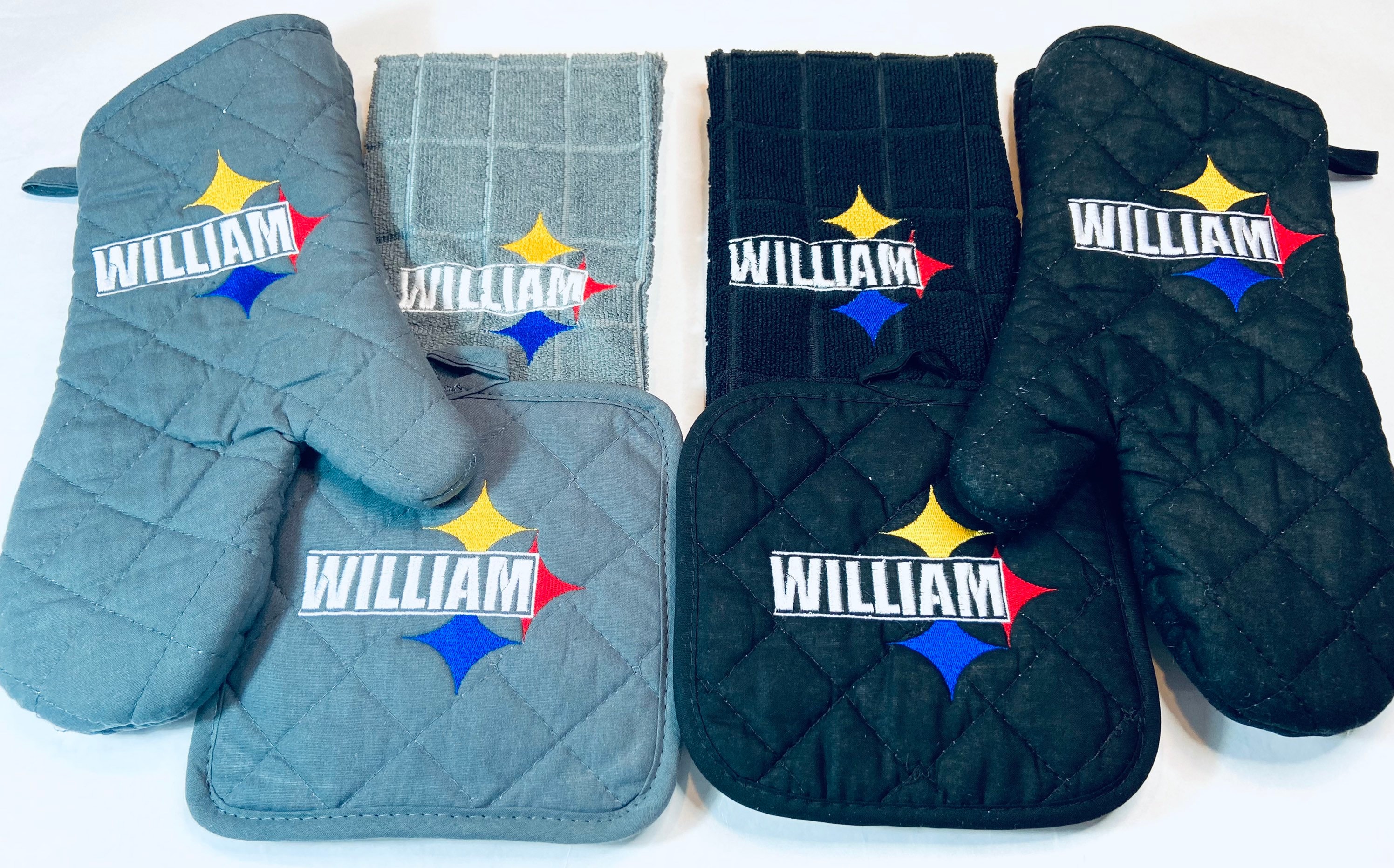 Pittsburgh Football Kitchen Set Towel Pot Holder Oven Mitt Etsy