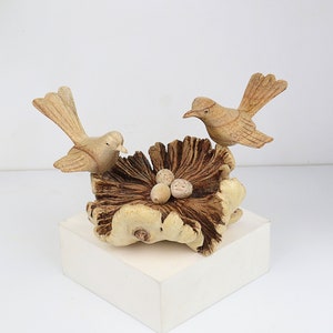 Figurine Handmade Carved Canary Birds , Figurine, Sculpture, Wood Carving, Bird Figurine, Home Deco, Birthday, Handmade Valentine Gifts