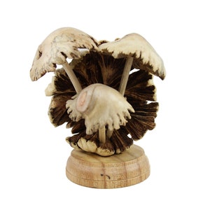 Wooden Mushroom Sculpture, Forest, Nature, Statue, Wood Carving, Figurine, Living Deco, Ornament, Unique, Handmade Gift for Valentine Day