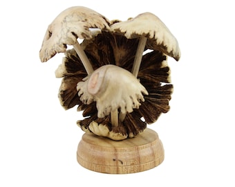 Wooden Mushroom Sculpture, Forest, Nature, Statue, Wood Carving, Figurine, Living Deco, Ornament, Unique, Home Decor