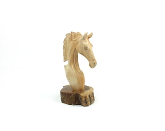 Wooden Horse's Head Statues, Sculpture, Handmade, Home Deco, Wood Carving, Hand Carved, Birthday Gift, Wedding, Special Valentine Day Gift