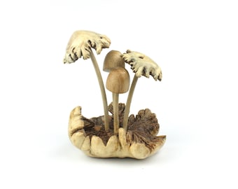 Wooden Mushroom Ornament, Vintage, Mushroom Sculpture ,Hand Carved, Gift for Him, Valentine Gift Thanksgiving, Handmade Gift, Birthday Gift