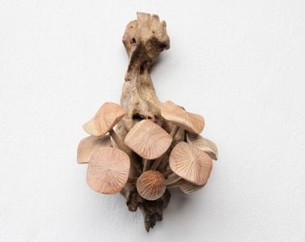 Pilz-Wanddeko, Fee, Garten, Figur, Holzschnitzerei, Skulptur, Statue, Ornament, Pilzliebhaber, Geschenk für Sie, Muttertagsgeschenk.