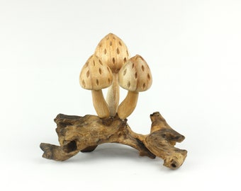 Wooden Mushroom , Mushroom Sculpture, Mushroom Deco, Mushroom Art, Statue, Hand Carved, Gift for Her, Him , Table Top Deco, Valentine Crafts