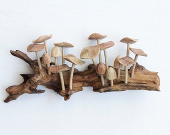 Wooden Mushroom Wall Art, Fairy Mushroom, Fungi, Rustic, Holiday Decor, Garden Decor, Unique Gift, Gift For Her, Home Decor, Christmas Gift