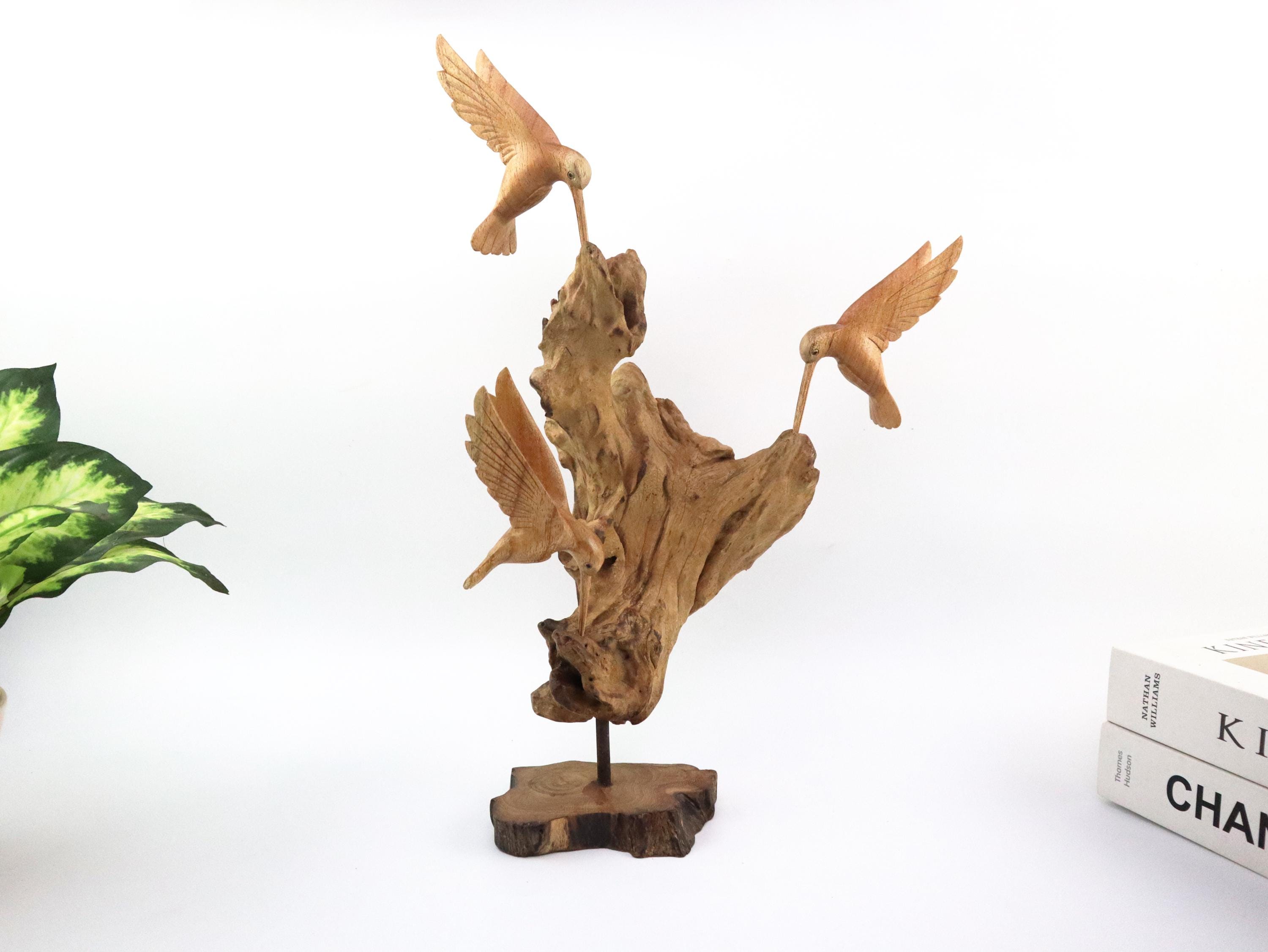 彫刻された木製の鳥 - Etsy 日本