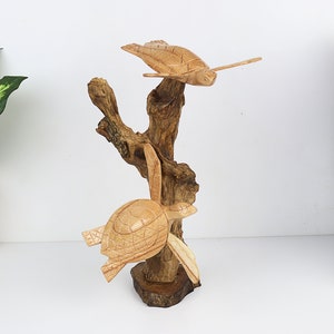 Wood Carved Sea Turtle, Turtle Sculpture, Turtle Figurine, Wood Carving, Hand Carved, Handmade, Rustic, Thanksgiving, Valentine Ornament