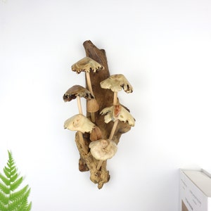 Wooden Mushroom Wall Deco, Mushroom Wall Hanging, Wood Carving Wall Art, Handmade, Art, Unique, Gift, Handmade Gift Deco, Mothers Day Gift