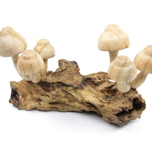 Wooden Mushroom , Mushroom Statue, Sculpture, Home Deco, Table Deco, Garden, Wood Carving, Handmade Thanksgiving Gift, Valentine Day Gifts