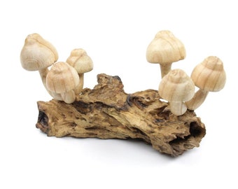 Wooden Mushroom , Mushroom Statue, Sculpture, Home Deco, Table Deco, Garden, Wood Carving, Handmade Thanksgiving Gift, Valentine Day Gifts