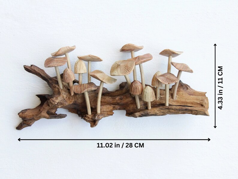 Wooden Mushroom Wall Art, 3d Sculpture Wall Art, Tapestry Wall Hanging, Home Decor Wall Art, Vintage Wall Decor, Handmade Decor,Gift For Her image 2