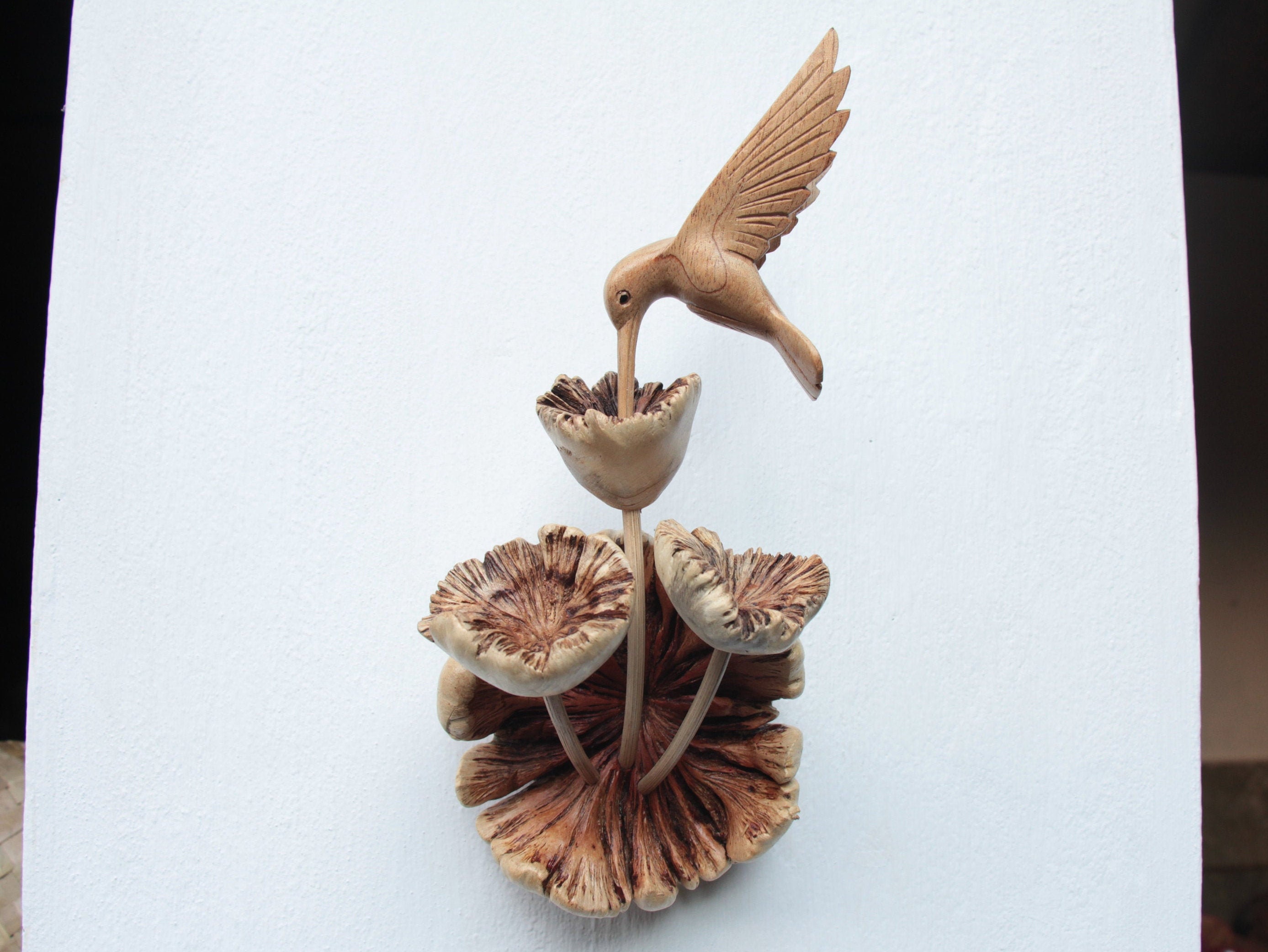 Wooden Hummingbird Wall Decor Bird Wall Art Bird Flowers Etsy