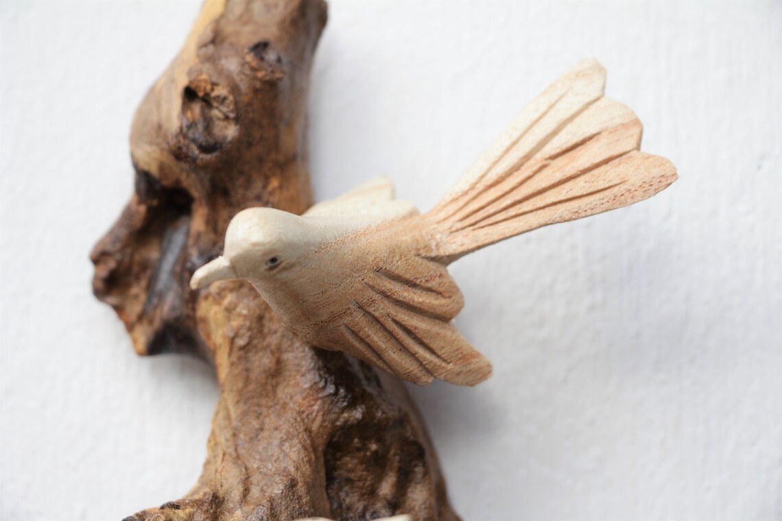 Bird Nest Wall Decor Bird Figurine Animal Wood Carving for Etsy