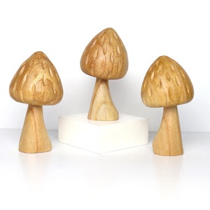 Sets of Wooden Mushroom Sculpture, Mushroom Table Centerpiece for Home Decor, Enchanted Forest Decor, Handmade Gift for Valentine Day