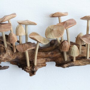 Wooden Mushroom Wall Art, 3d Sculpture Wall Art, Tapestry Wall Hanging, Home Decor Wall Art, Vintage Wall Decor, Handmade Decor,Gift For Her image 7