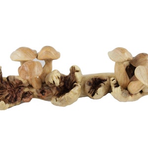 Mushroom Statue, Table Top Mushroom Deco, Hand-Carved Wood, Woodland Home Deco, Handmade Deco, Fairy Wooden Mushroom, Nature, Valentine Gift