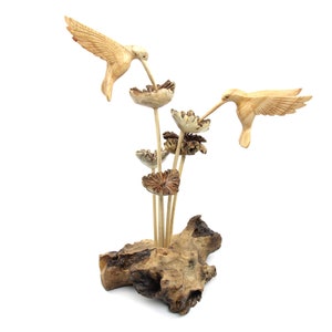 Wooden Humming Bird Deco, Humming Bird Figurine, Sculpture, Wood Carving, Home Deco, Art, Wedding, Birthday, Gift For Him, Special Valentine