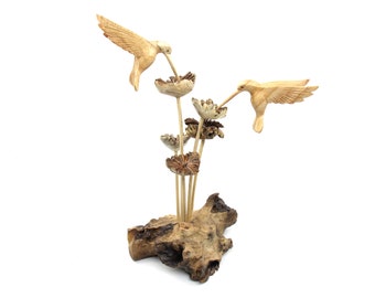 Holz Kolibri Deko, Kolibri Figur, Skulptur, Holzschnitzerei, Home Deco, Kunst, Hochzeit, Geburtstag, Geschenk für Ihn, Besondere Valentinstag