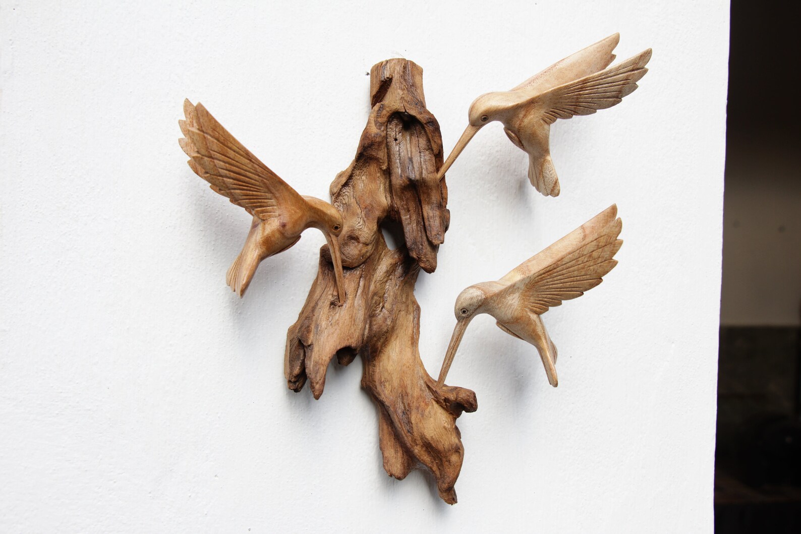 Wooden Hummingbird Wall Decor Animal Wood Carving for Wall Etsy