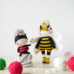 PATTERN DUO: Emilea the Bee and Lala the Lady Bug Amigurumi Crochet Pattern