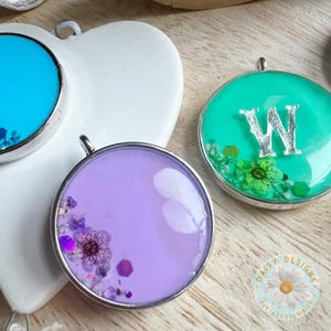 Pastels and Florals Spring Personalised Pet ID Tag, Dog, Resin, Pet, Gift, Double Sided Tags, Custom ID, Name, Cat, Gold, Silver