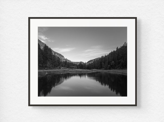 Spearfish Canyon Lake Print, South Dakota Wall Art, Unframed Photo, Black and White or Color