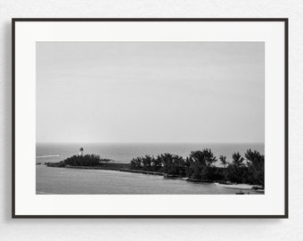 Lighthouse Print, Black and White Photography, Nassau Bahamas Art