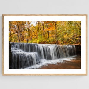 Minnesota Waterfall Art, Fall Landscape Photography, Nature Wall Art, Unframed Picture