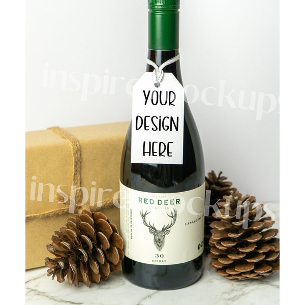 Bottle Tag Mockup, Christmas Gift Tag Mockup, Hang Tag mockup, Gift Tag Mockup Neutral, Wine Tag
