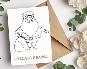 Nollaig Shona Cártaí Nollag digital download - Printable Christmas card