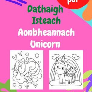 Download digitale del libro da colorare sugli unicorni (33) Dathaigh Isteach