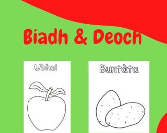 Dathadh - Biadh & Deoach Scots Gaelic colouring books for children