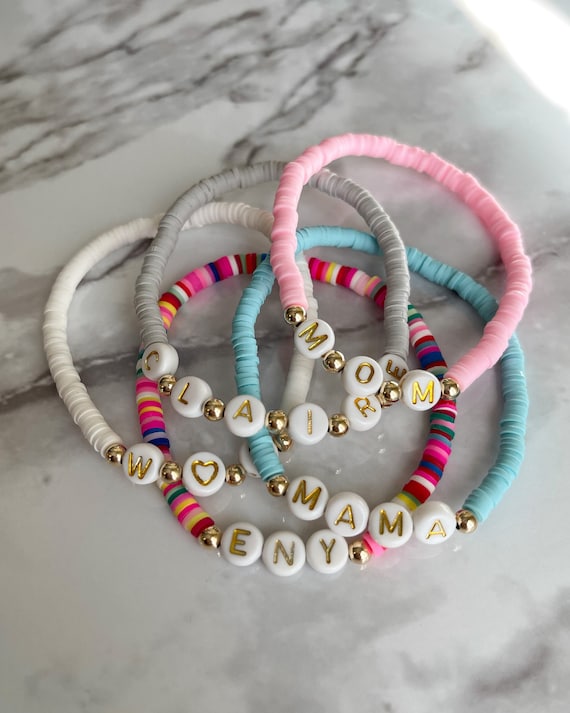 KELITCH Braccialetto Donna Con Perline Tila: Colorato, Elasticizzato, Fatto A Mano (Bianco) - 3