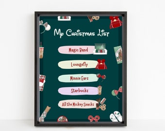Christmas Digital Downloads, Magical  Wish List, For Home Decor, Prints, Art, Decoration, Cards, Stationary