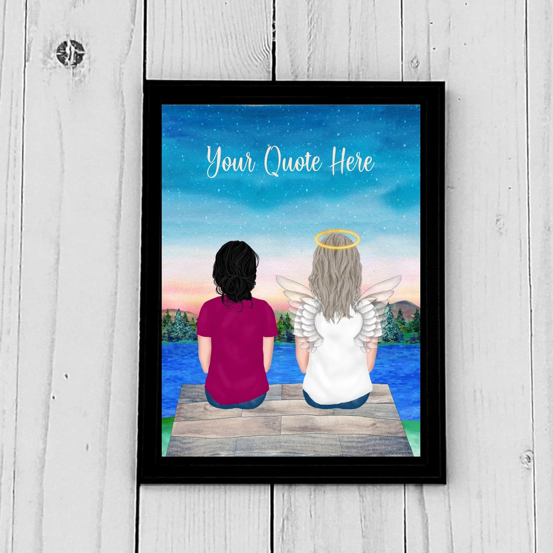 Custom Memorial Portrait, in Memory, Remembrance, Heaven, Angel ...